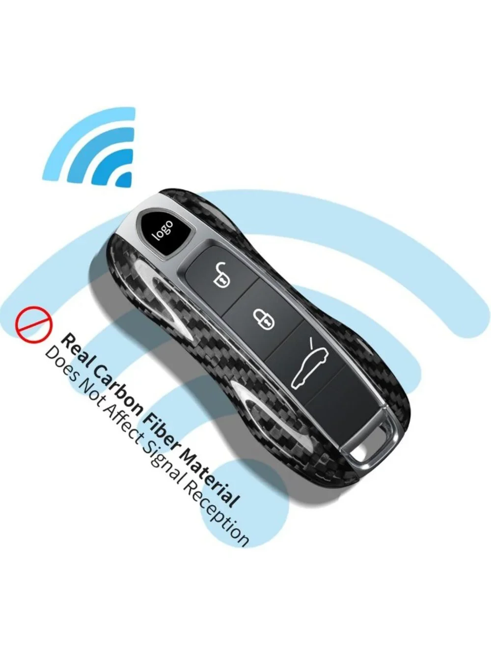Sleek Carbon Fiber Key Fob Cover for Porsche Cayenne, Panamera, 911, Taycan